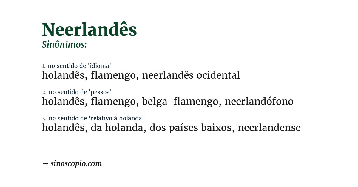 Sinônimo de neerlandês