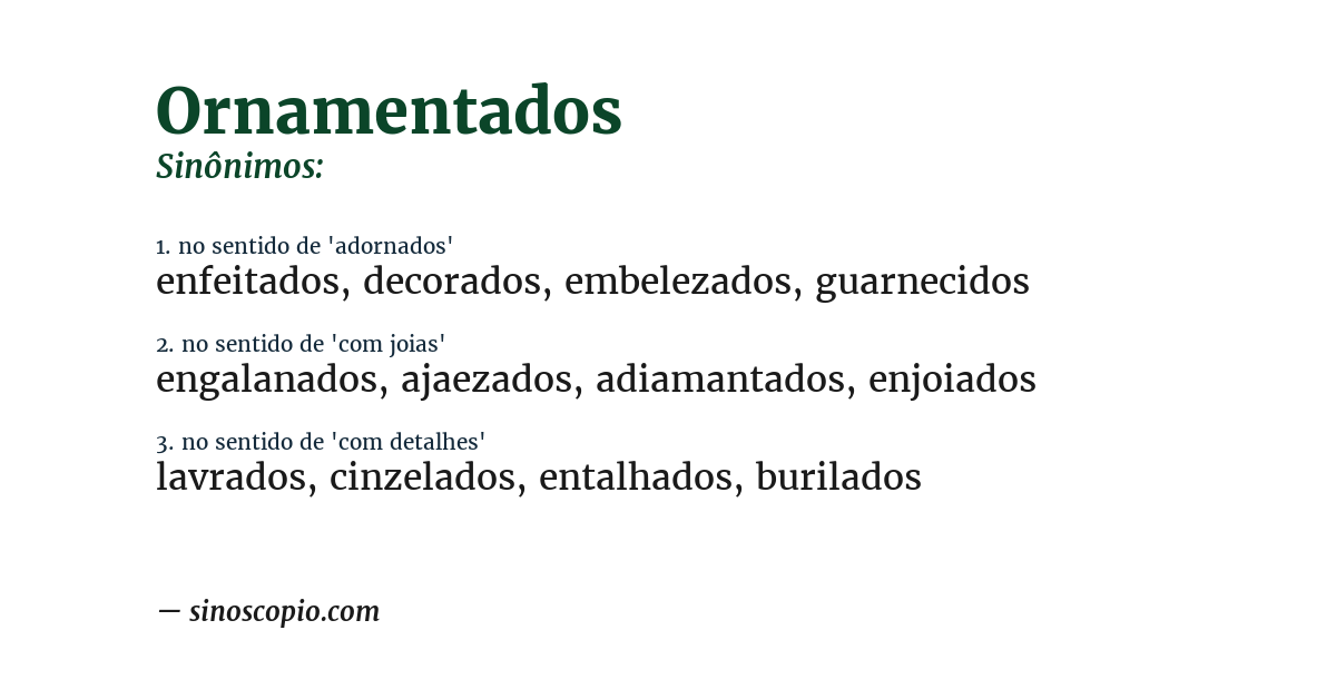 Sinônimo de ornamentados