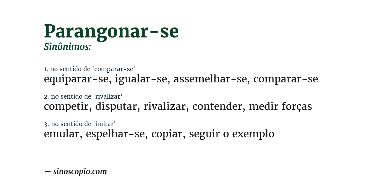 Sinônimo de parangonar-se