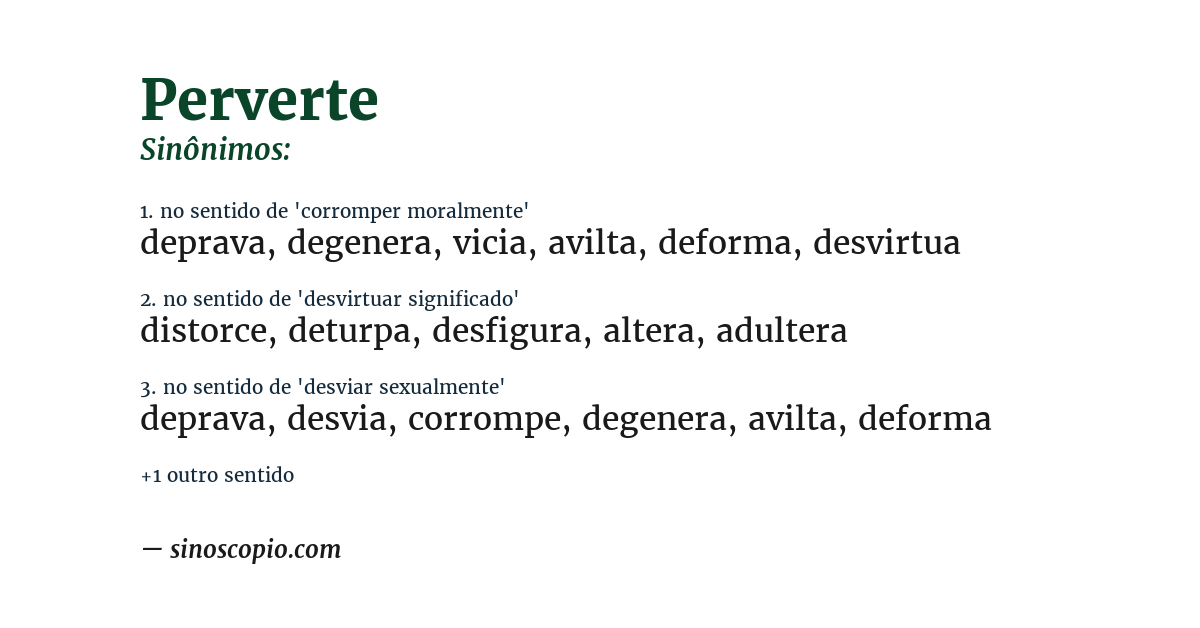 Sinônimo de perverte