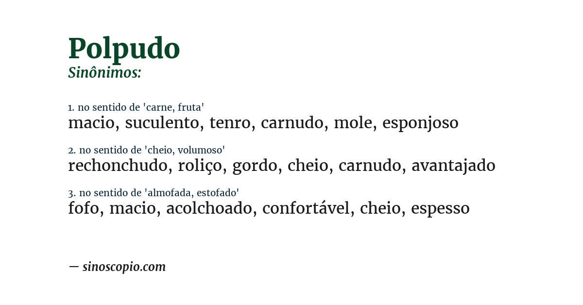 Sinônimo de polpudo