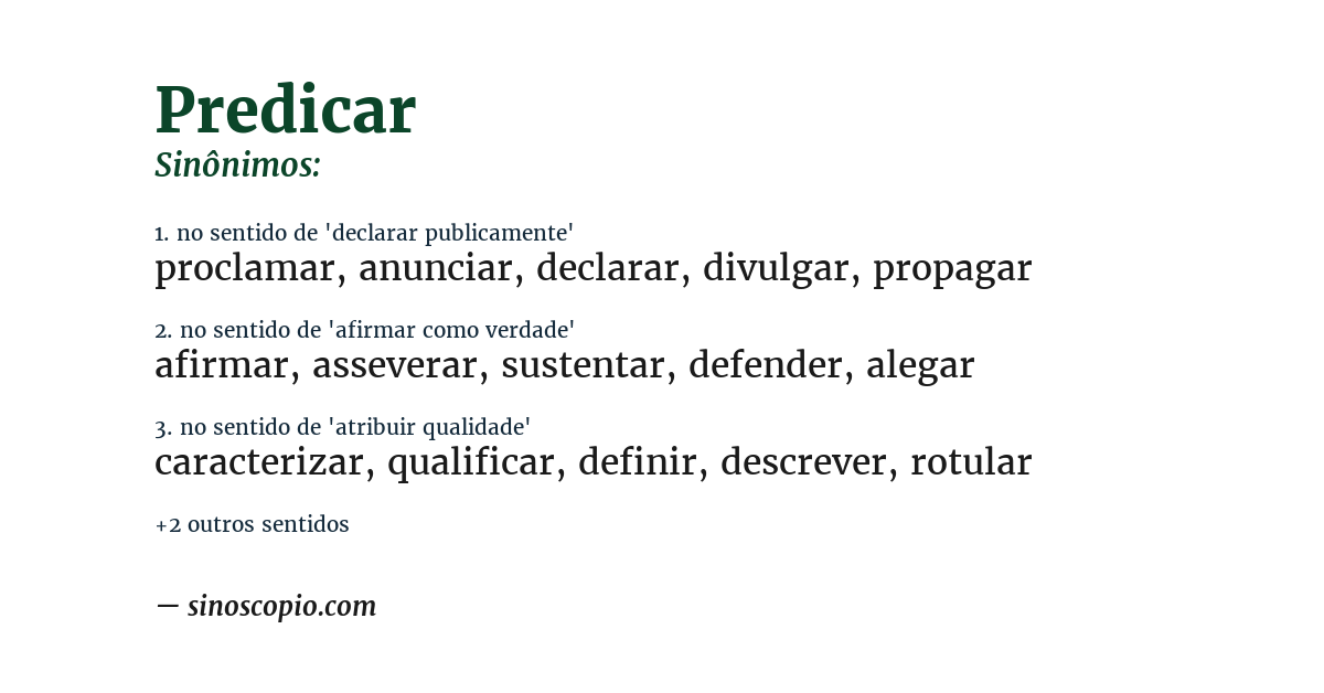 Sinônimo de predicar