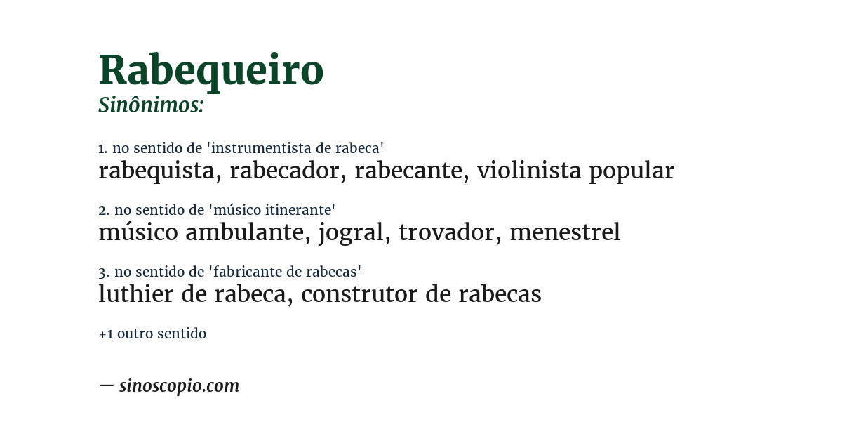 Sinônimo de rabequeiro