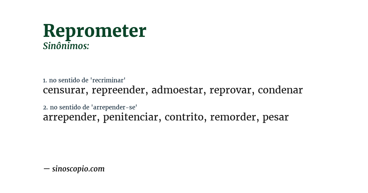 Sinônimo de reprometer