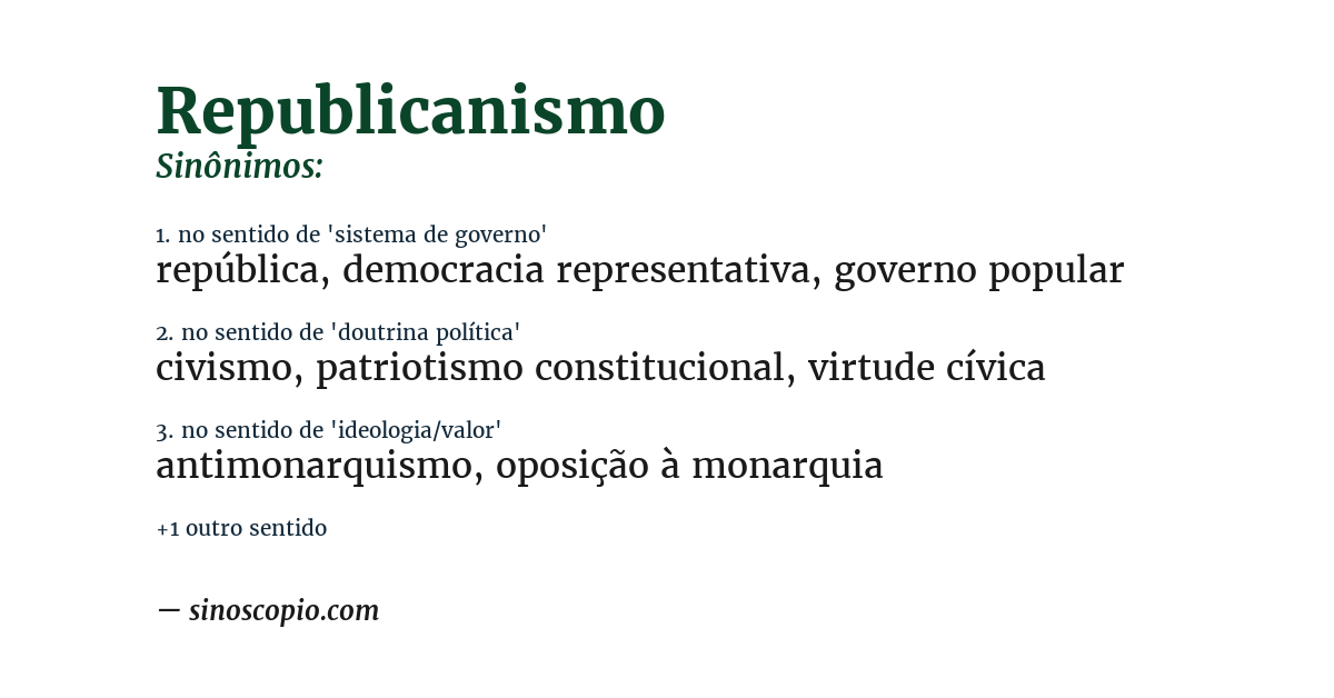 Sinônimo de republicanismo