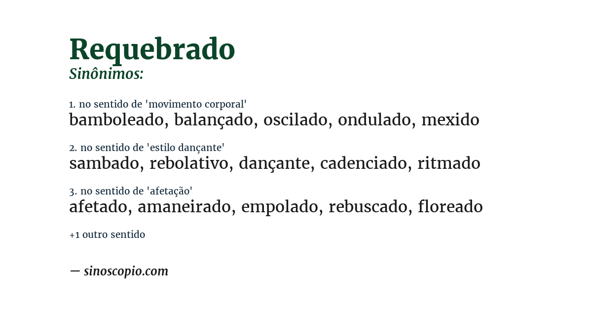 Sinônimo de requebrado