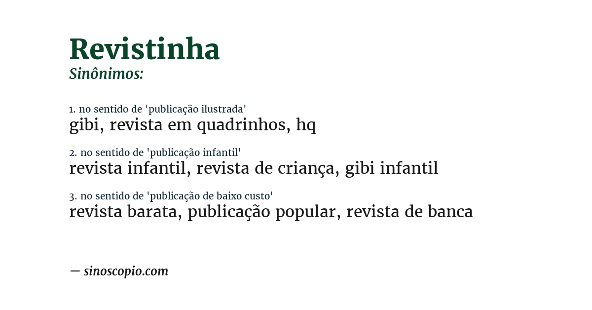 Sinônimo de revistinha