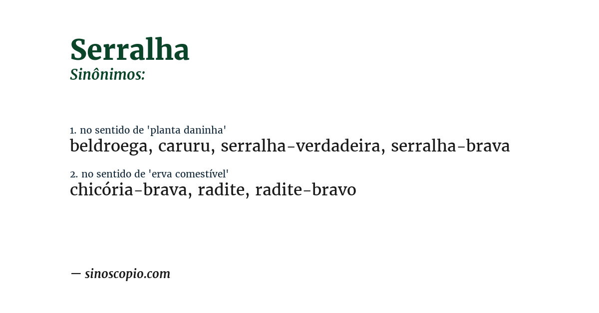 Sinônimo de serralha