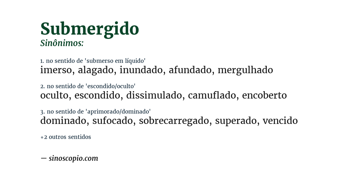 Sinônimo de submergido