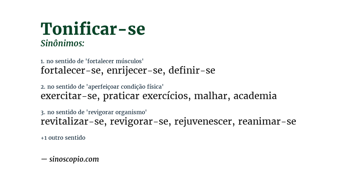 Sinônimo de tonificar-se