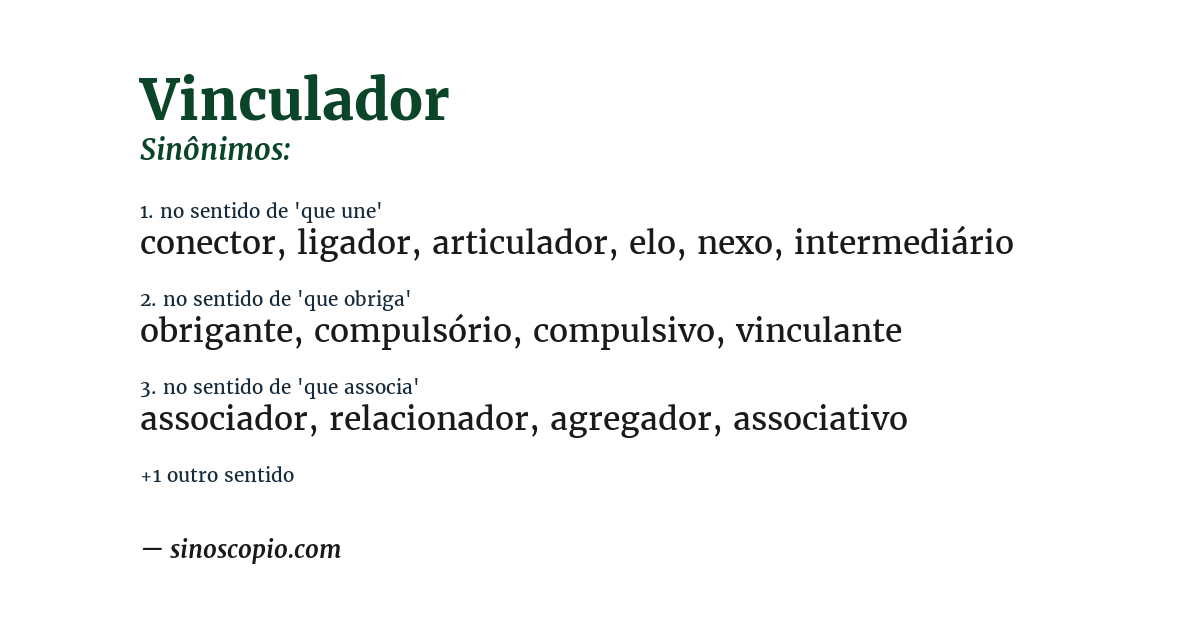 Sinônimo de vinculador