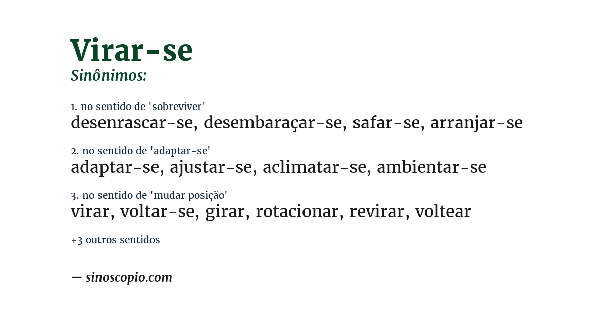 Sinônimo de virar-se