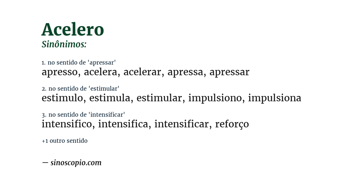 Sinônimo de acelero