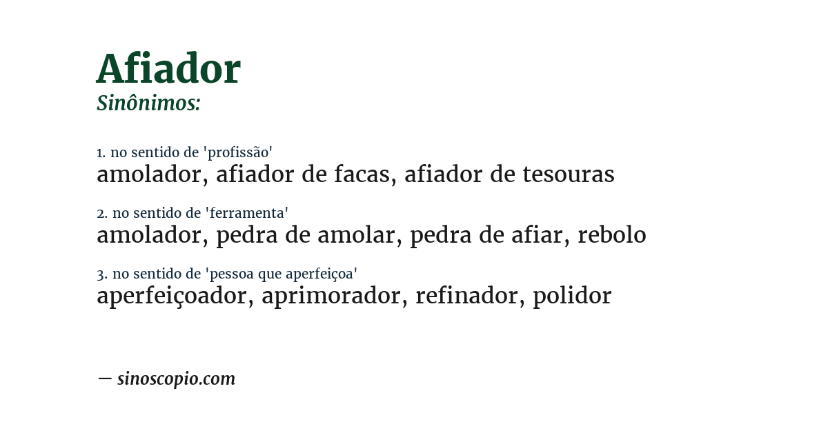Sinônimo de afiador