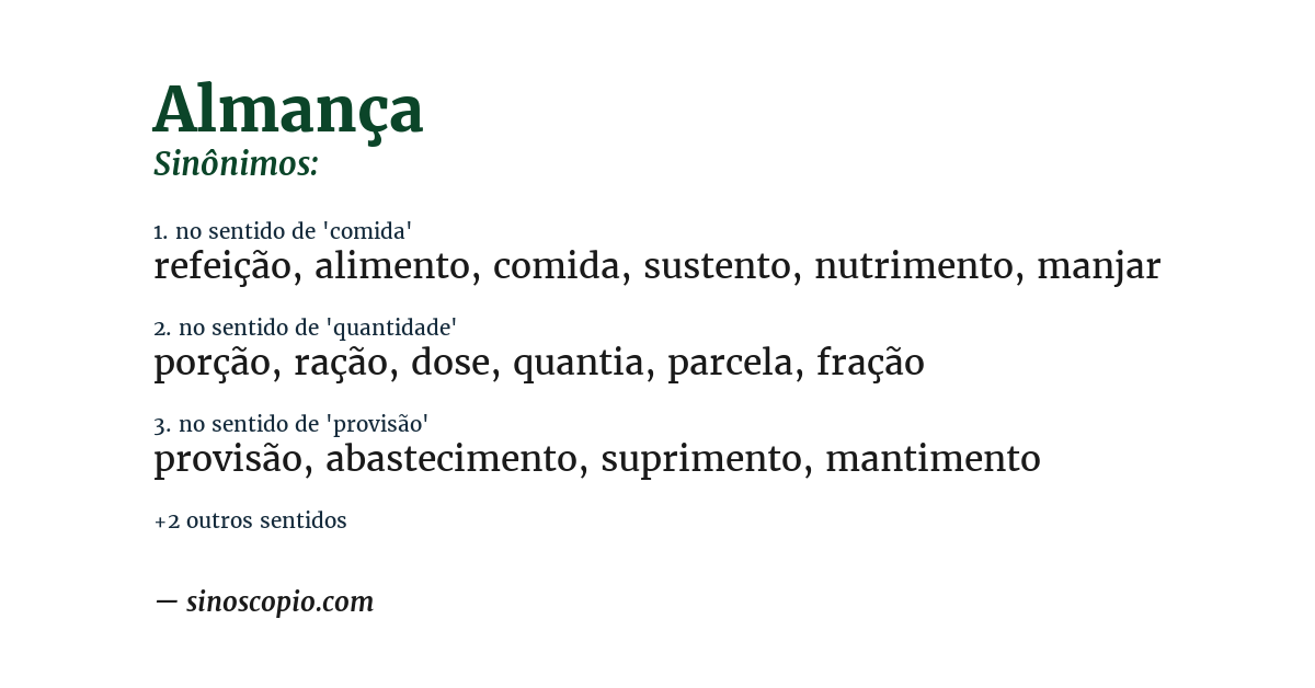 Sinônimo de almança