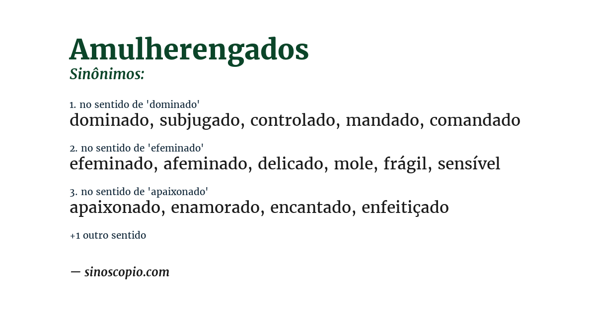 Sinônimo de amulherengados