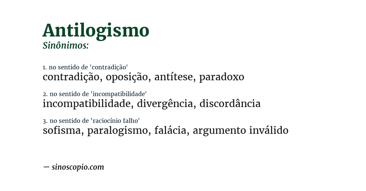 Sinônimo de antilogismo