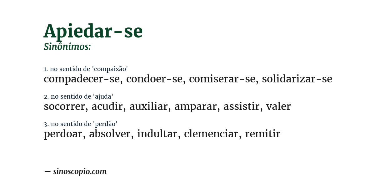 Sinônimo de apiedar-se