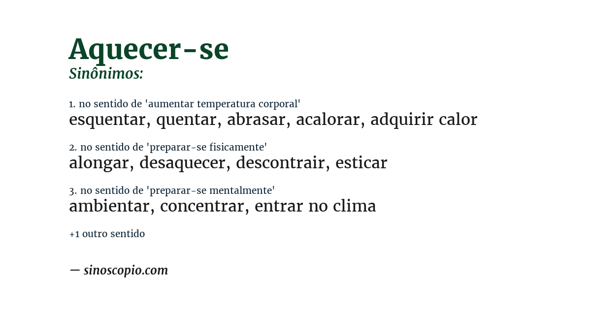 Sinônimo de aquecer-se