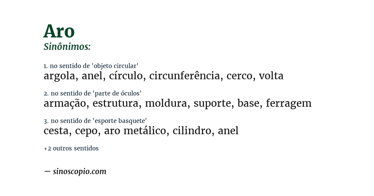 Sinônimo de aro