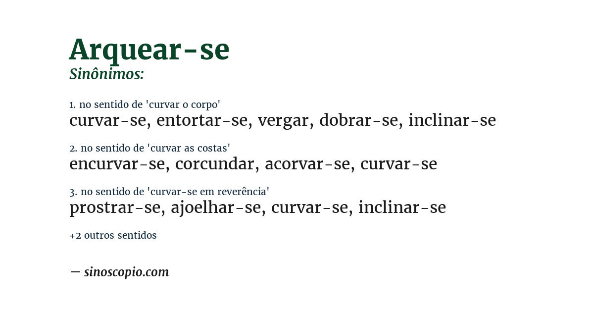 Sinônimo de arquear-se