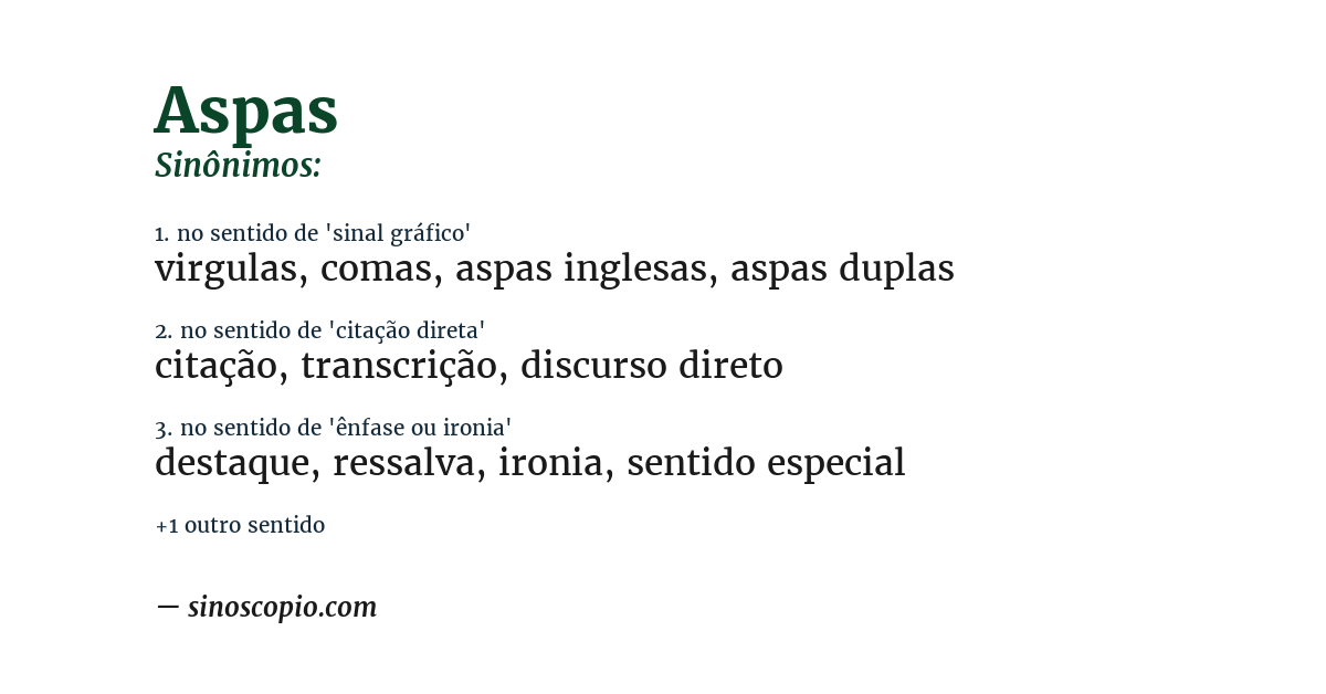 Sinônimo de aspas