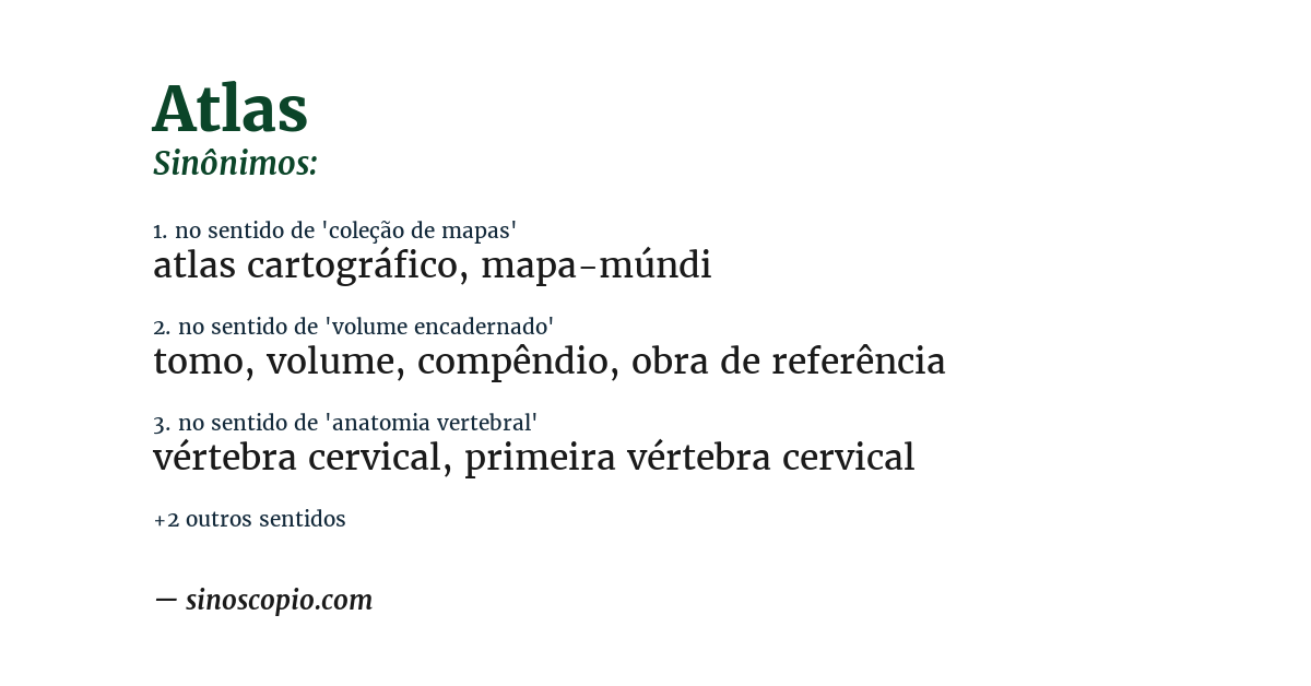 Sinônimo de atlas