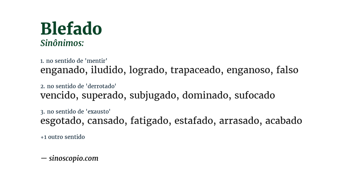 Sinônimo de blefado