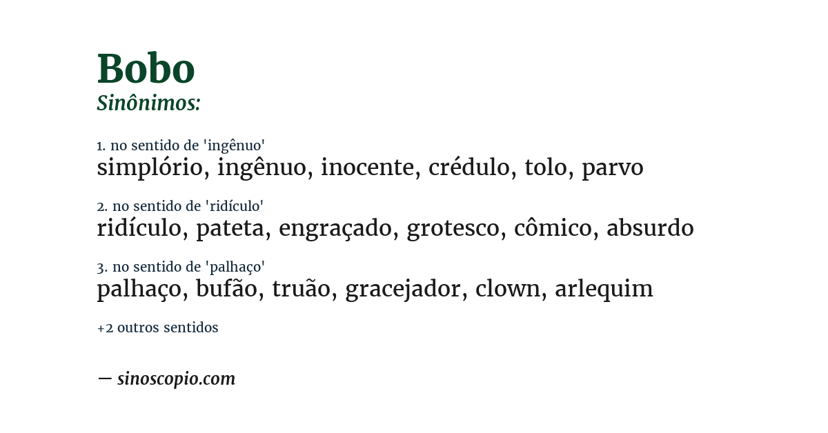 Sinônimo de bobo