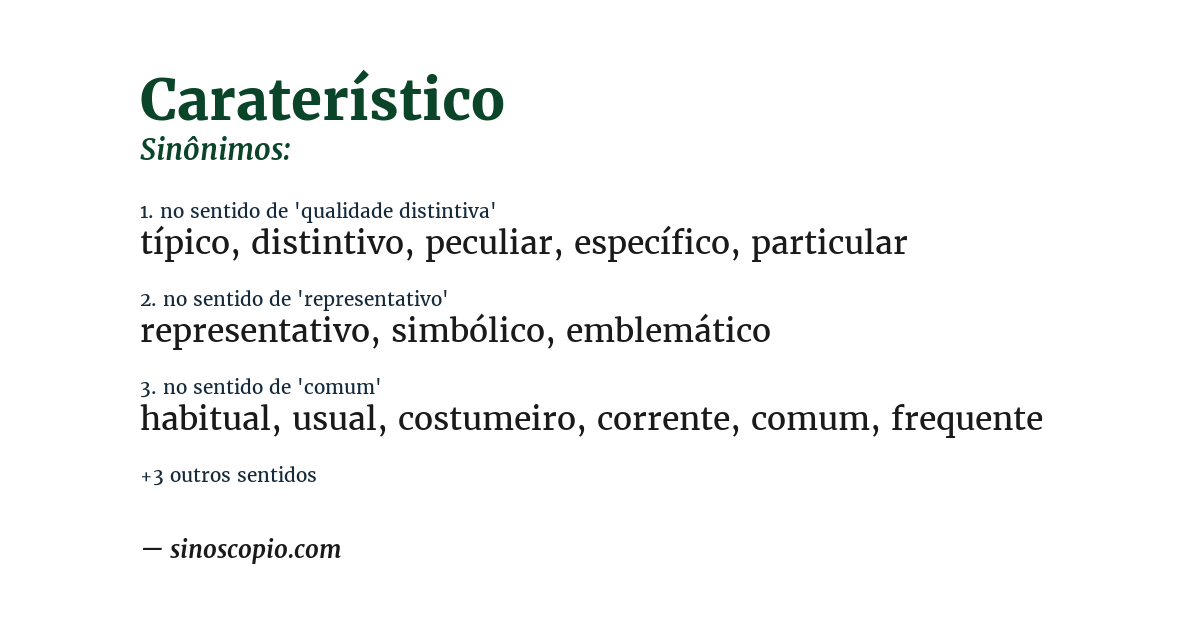 Sinônimo de caraterístico