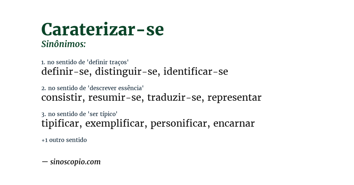 Sinônimo de caraterizar-se
