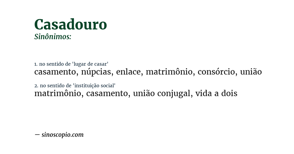 Sinônimo de casadouro