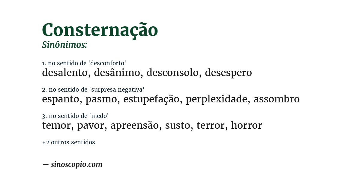 Sinônimo de consternação