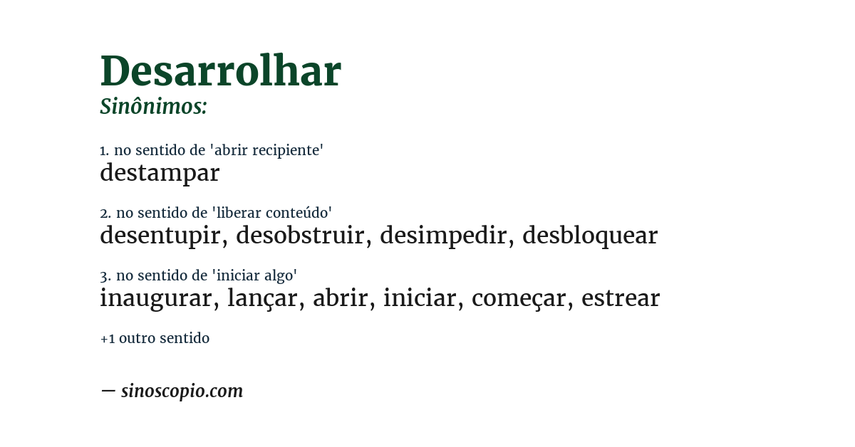 Sinônimo de desarrolhar