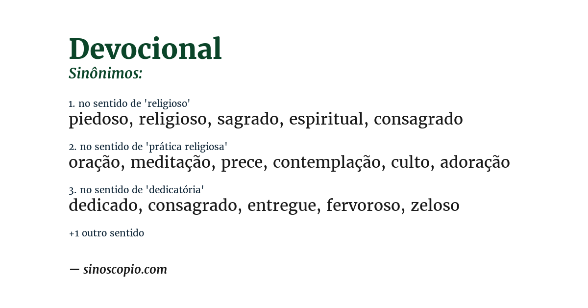 Sinônimo de devocional