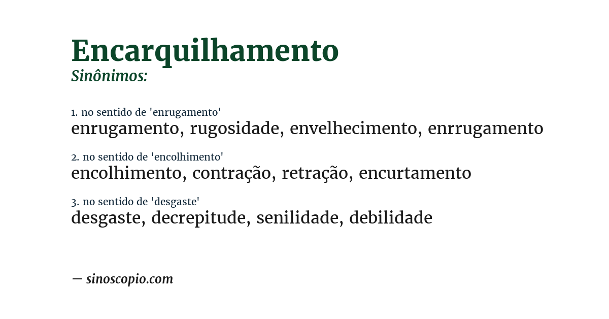 Sinônimo de encarquilhamento