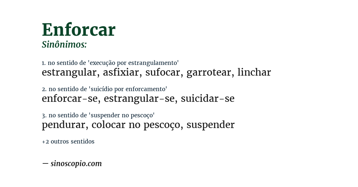 Sinônimo de enforcar
