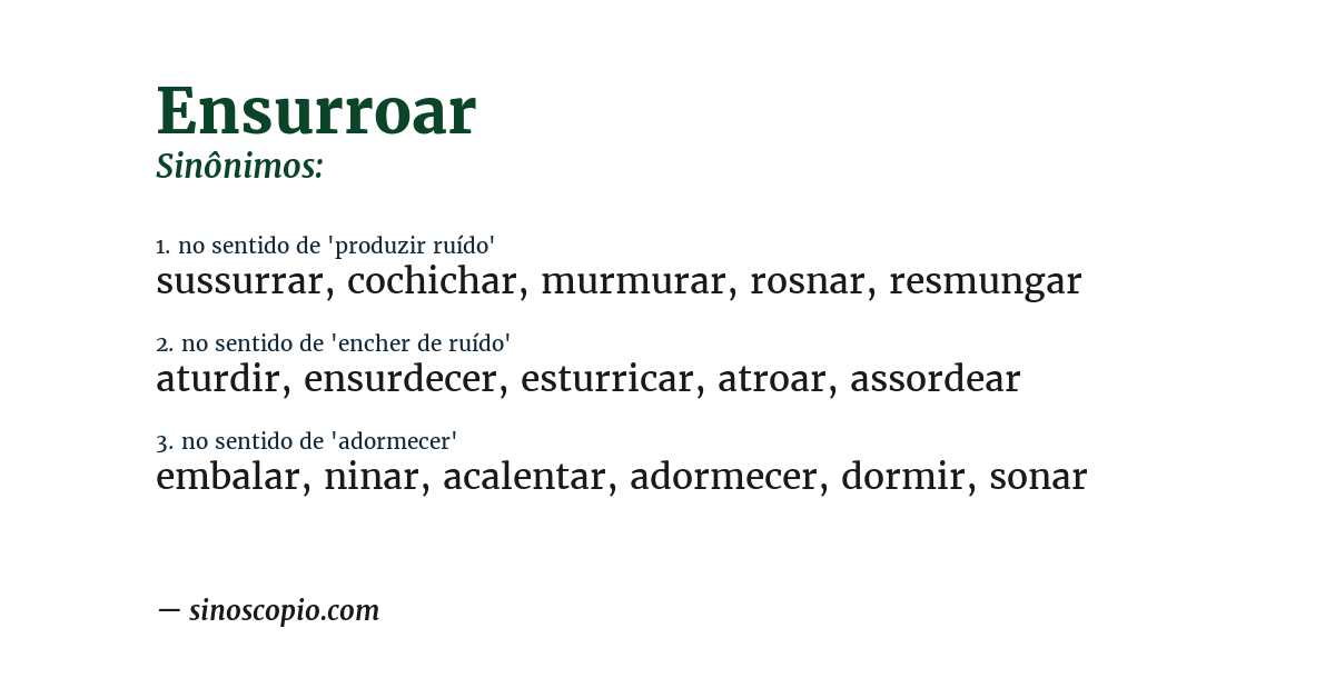 Sinônimo de ensurroar