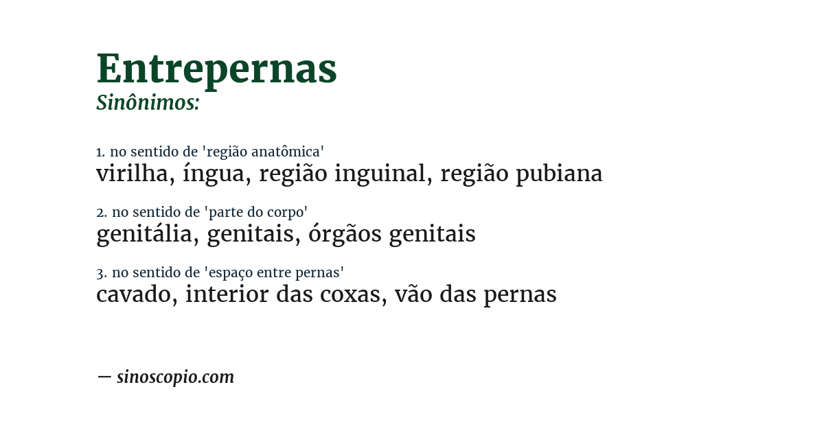 Sinônimo de entrepernas