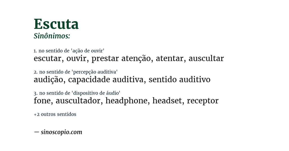 Sinônimo de escuta