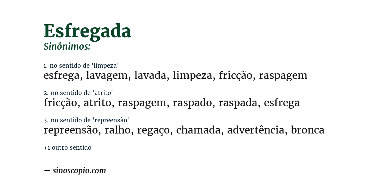 Sinônimo de esfregada