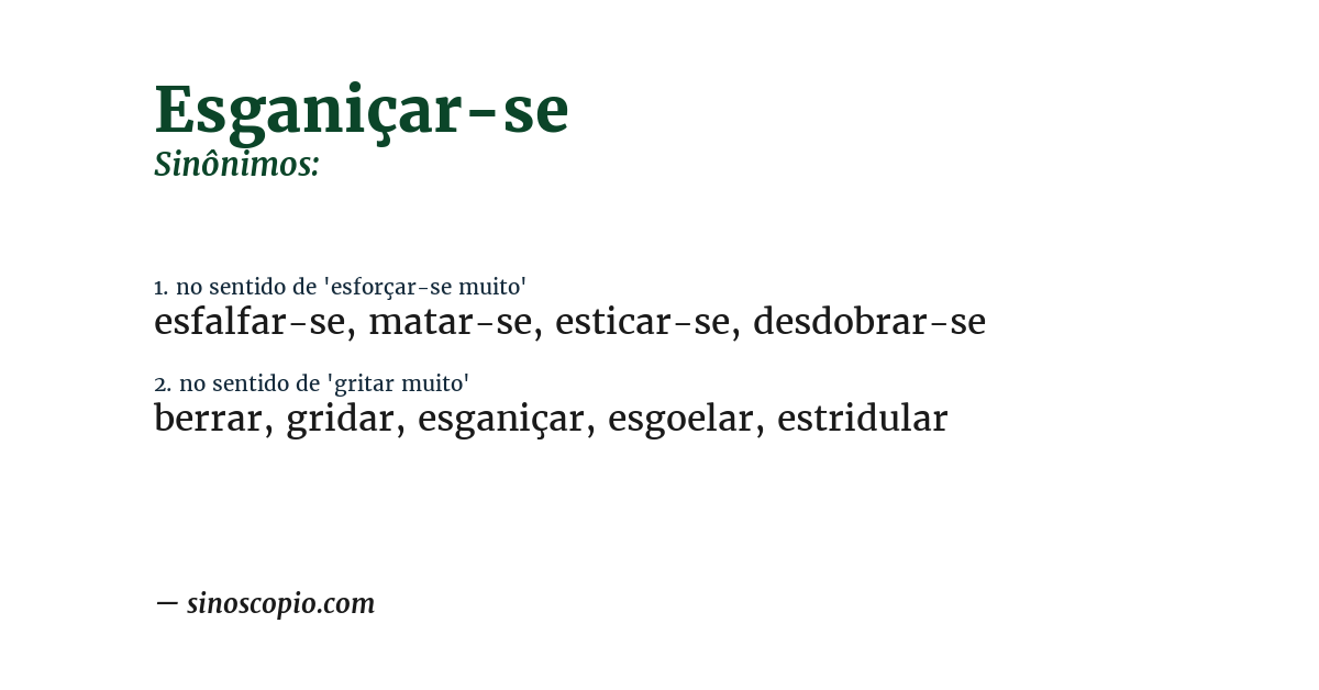 Sinônimo de esganiçar-se