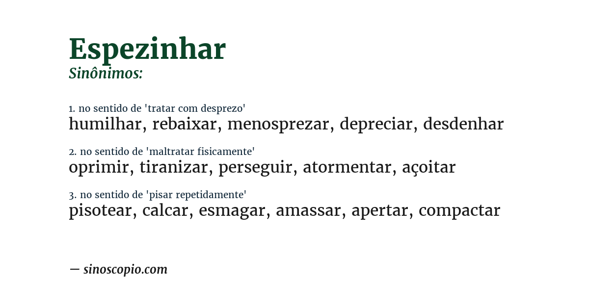 Sinônimo de espezinhar