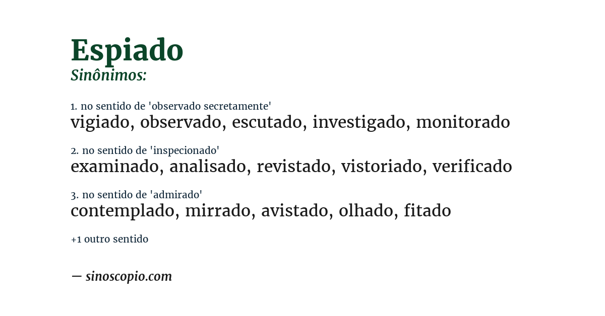 Sinônimo de espiado