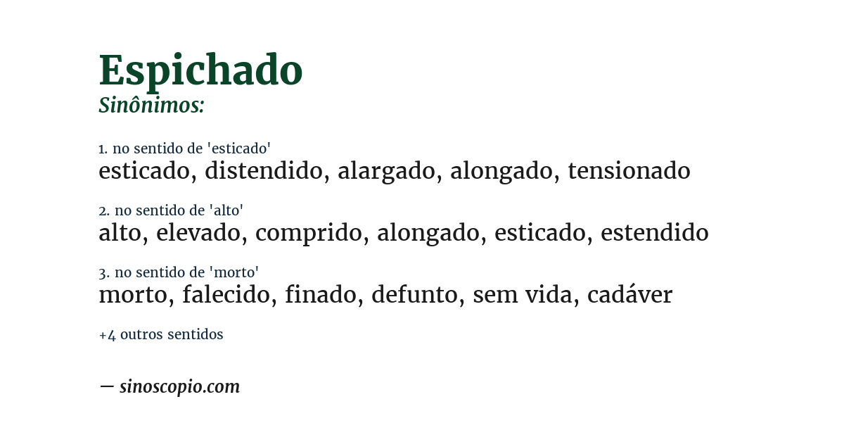 Sinônimo de espichado