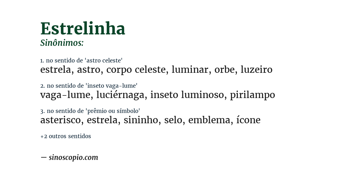 Sinônimo de estrelinha