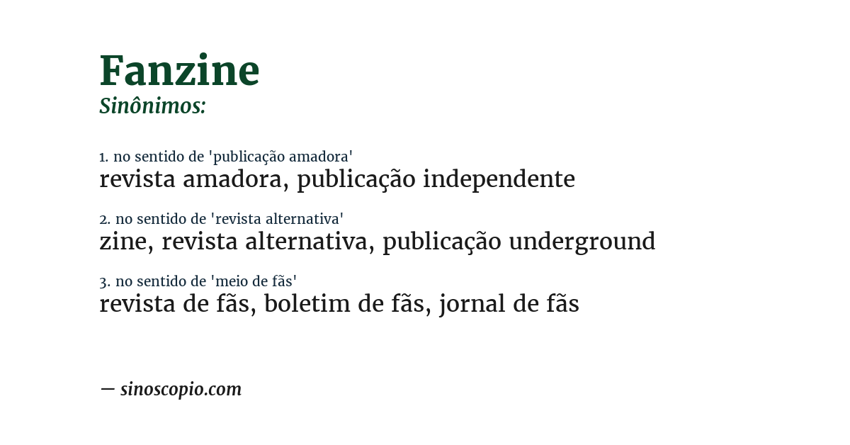 Sinônimo de fanzine