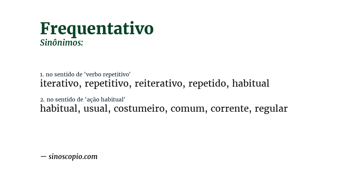 Sinônimo de frequentativo