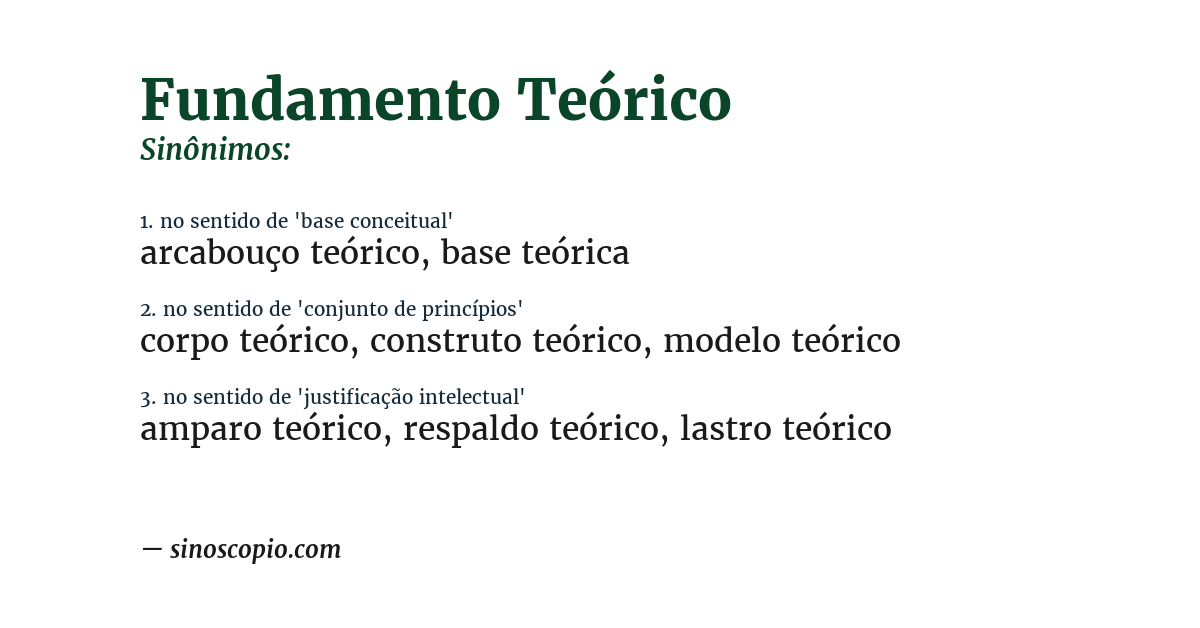 Sinônimo de fundamento teórico