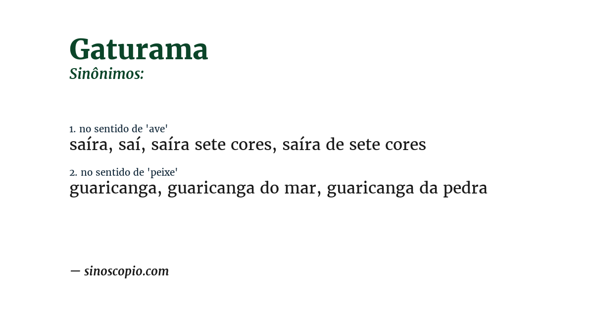 Sinônimo de gaturama